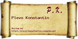 Plevo Konstantin névjegykártya